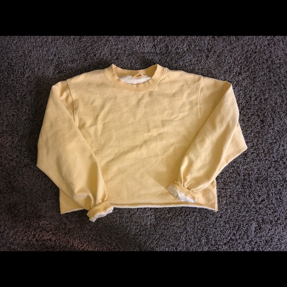 Brandy Melville Tops - Mustard yellow cropped sweatshirt